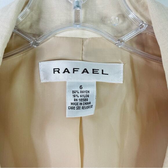 NEW vintage Rafael tan cream lightweight coastal preppy blazer 6 - Picture 4 of 6